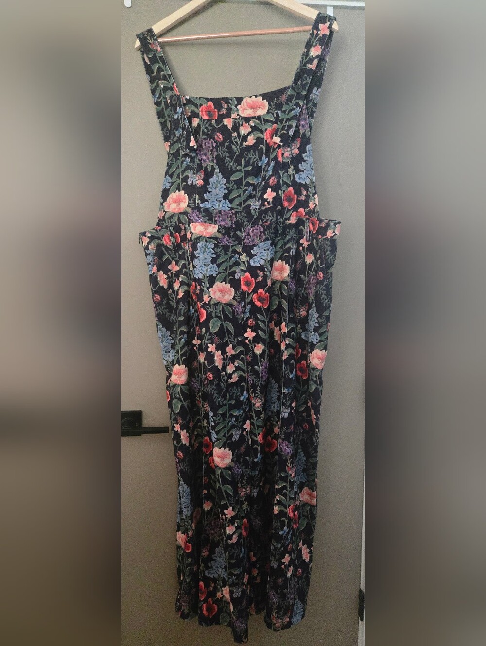 Cider Black Floral Wide Leg Jumpsuit 2XL Pink & Teal Floral